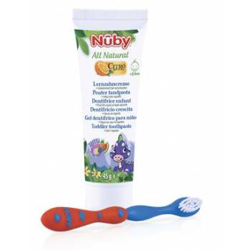 NUBY Toothpaste with citroganix 45 g + toothbrush 24m+