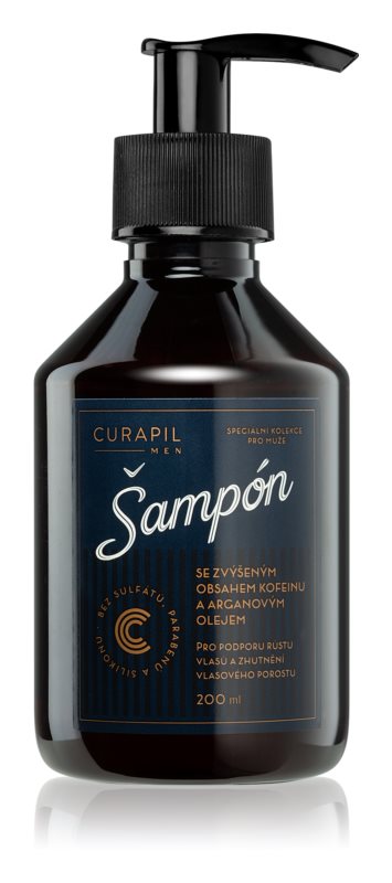 Curapil Men caffeine shampoo to promote hair growth 200 ml