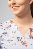 Women's medical shirt Halena CM1001P dogs, gray background