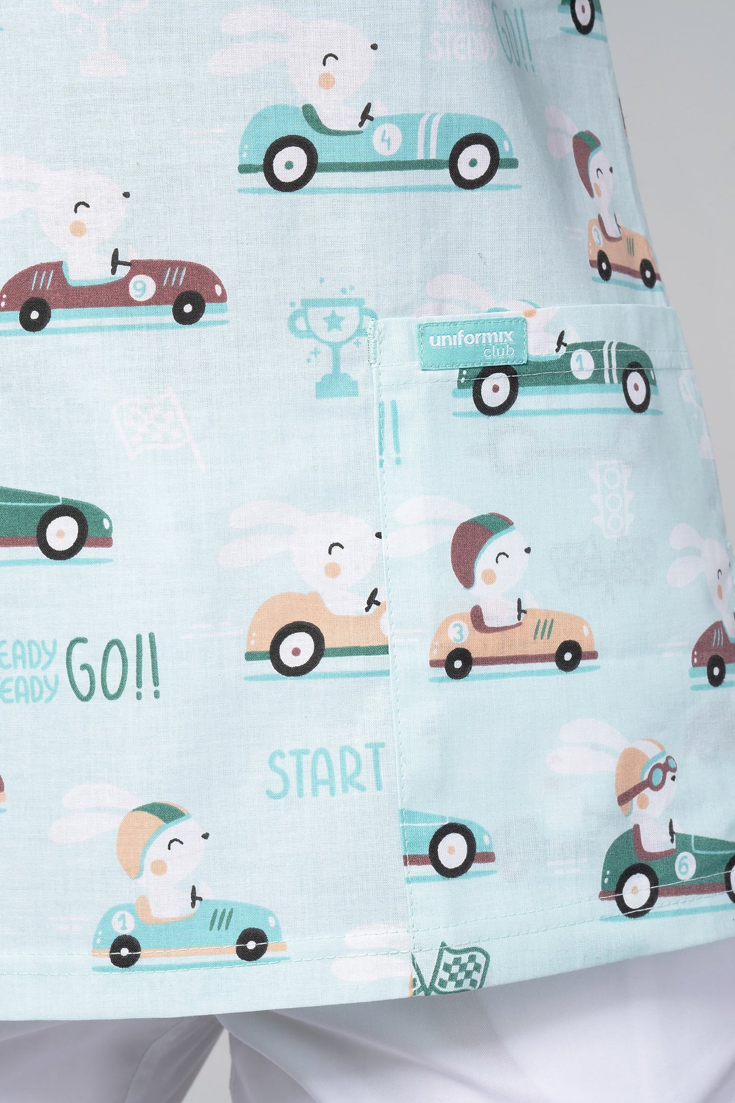 Women's medical shirt Halena CM1001P racing rabbits mint color