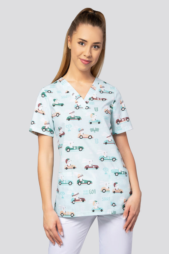 Women's medical shirt Halena CM1001P racing rabbits mint color