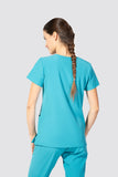 Women's medical sweatshirt, 3 pockets turquoise CT1001