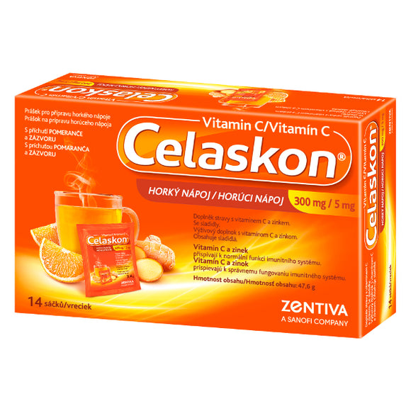 Celaskon Vitamin C 300 mg + Zinc 5 mg hot drink 14 sachets - mydrxm.com