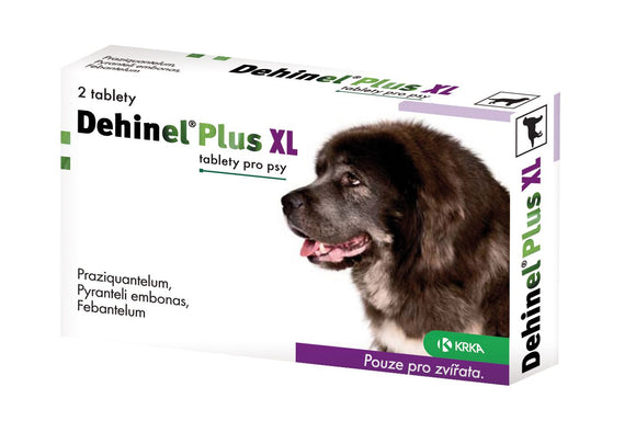 Dehinel Plus XL Flavor de-worming tablets for dogs 2 tablets - mydrxm.com