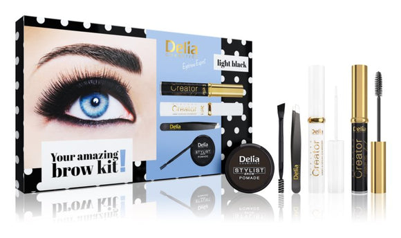 Delia Cosmetics Eyebrow Expert Light Black eyebrow gift set