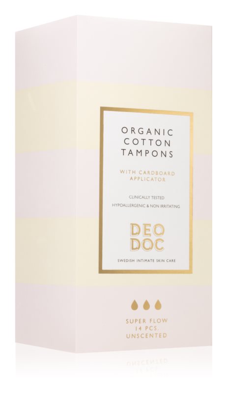 DeoDoc Organic Cotton Tampons Super Flow 14 pcs