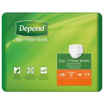Depend Slip Classic M incontinence briefs 15 pcs - mydrxm.com