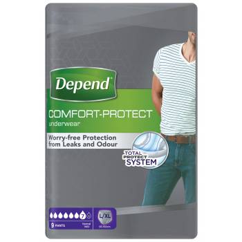 Depend Normal Men's L / XL Absorbent Underwear Stretch Pants 9 pcs - mydrxm.com