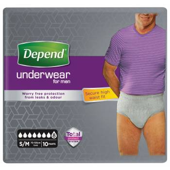 Depend Super for men S / M incontinence briefs 10 pcs - mydrxm.com