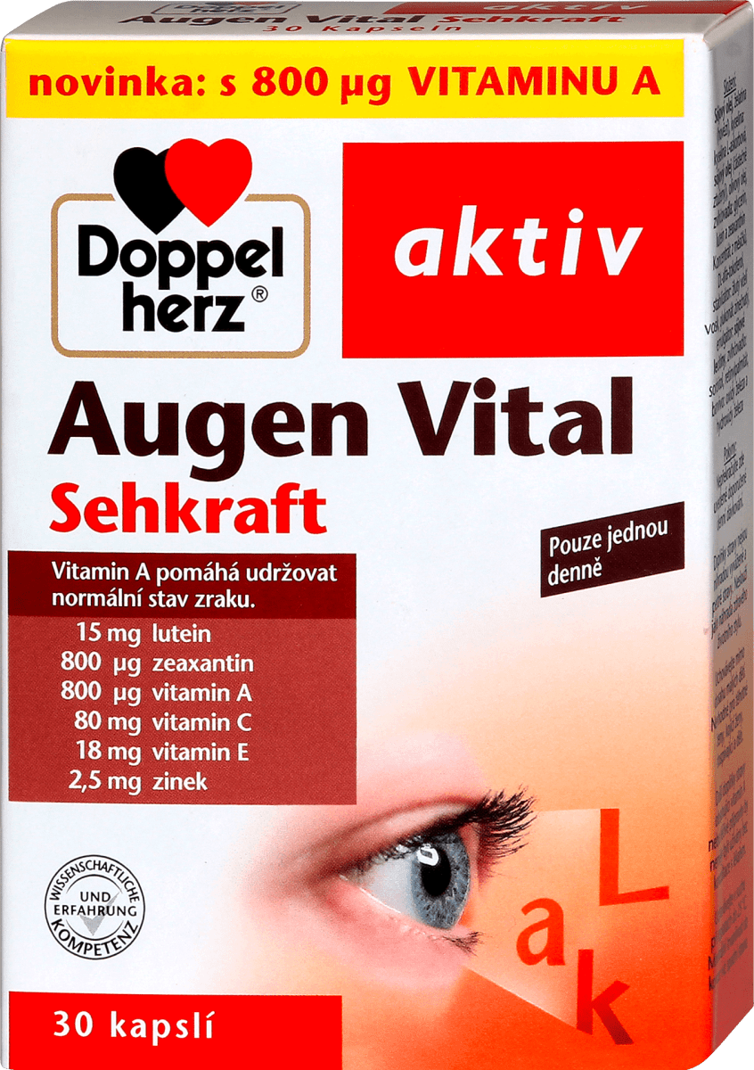 Doppel Herz Eye Vital with lutein + zeaxanthin, 30 Capsules