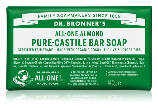 Dr. Bronner’s Almond Pure Castile Bar Soap 140 g