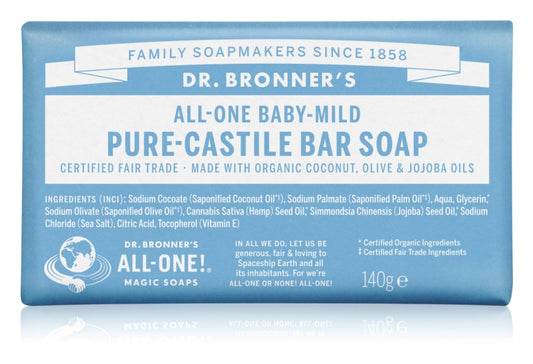 Dr. Bronner’s Baby-Mild Pure Castile Bar Soap 140 g