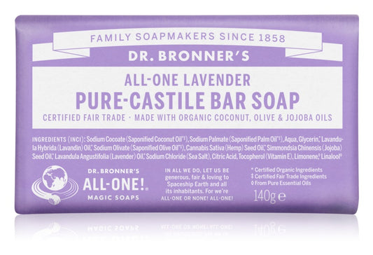 Dr. Bronner’s Lavender Pure Castile Bar Soap 140 g