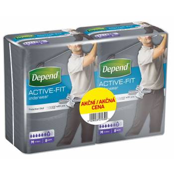 Depend Active-Fit for men size M incontinence briefs duopack 2x8 pcs - mydrxm.com