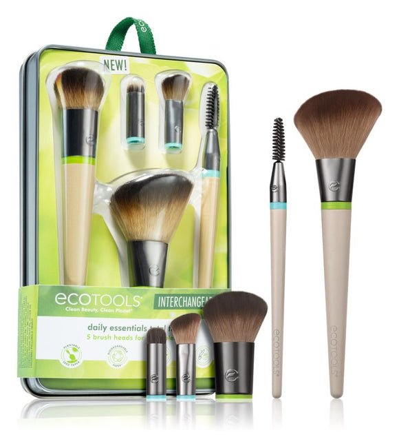 EcoTools Interchangeables™ Daily Essentials brush set with case