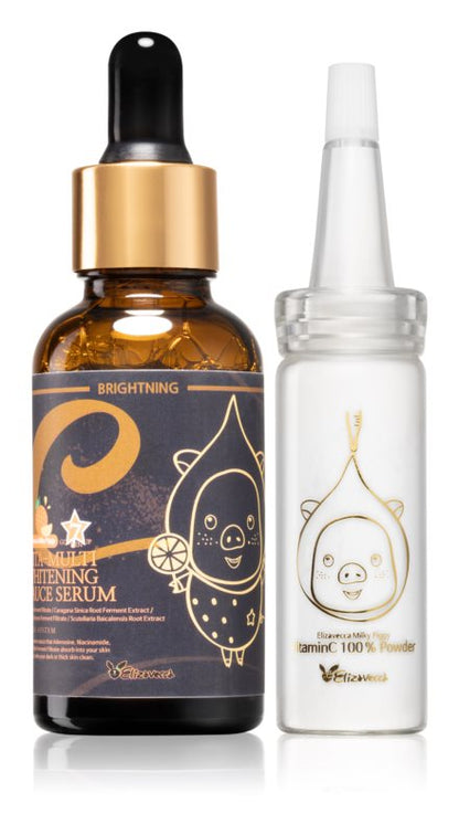 Elizavecca Milky Piggy Vita-Multi Whitening Serum & 100% Vitamin C Powder