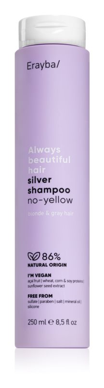 Erayba Silver No-Yellow toning shampoo for blonde and highlighted hair 250 ml