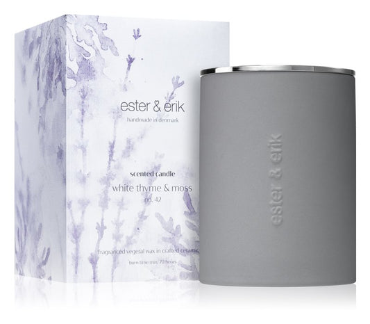 ester & erik scented candle white thyme & moss (no. 42) 350 g