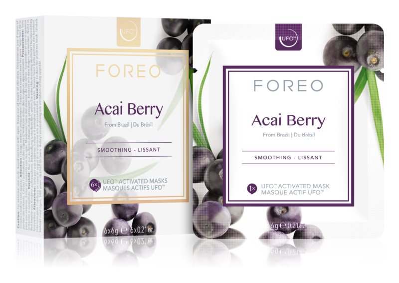 FOREO ™ UFO Acai Berry Smoothing mask 6 x 6 g