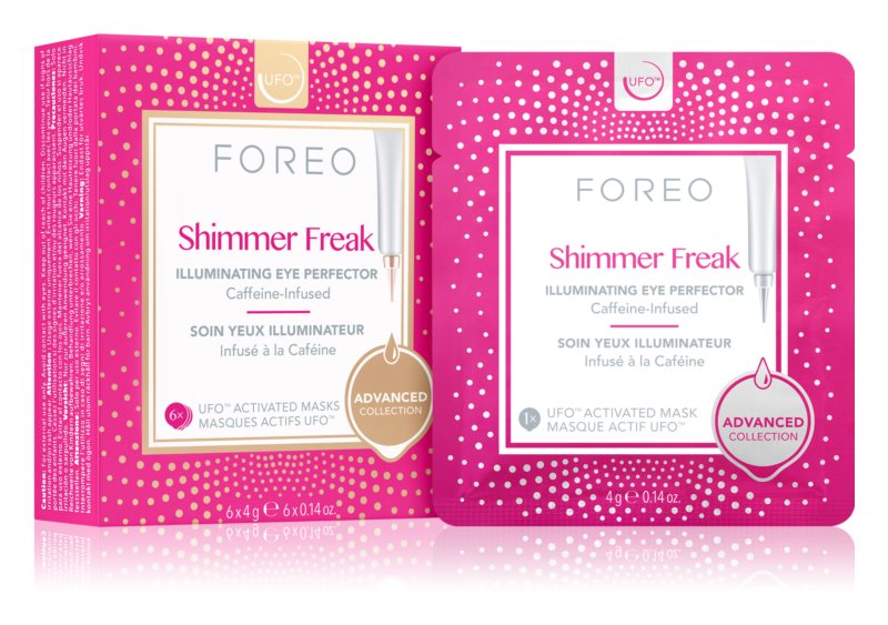 FOREO ™ UFO Shimmer Freak brightening mask against swelling and dark circles 6 x 4 g