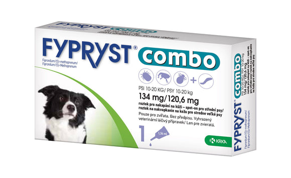 Fypryst Combo spot-on fleas ticks & worms treatment 10-20 kg large dogs 1.34 ml - mydrxm.com