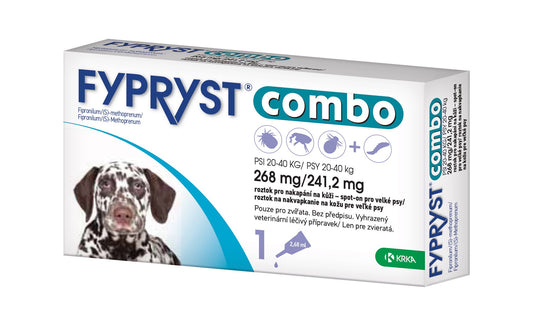 Fypryst Combo spot-on fleas ticks & worms treatment 20-40 kg large dogs 2.68 ml - mydrxm.com