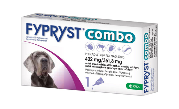 Fypryst spot-on COMBO fleas ticks treatment over 40 kg very large dogs 402 mg - mydrxm.com