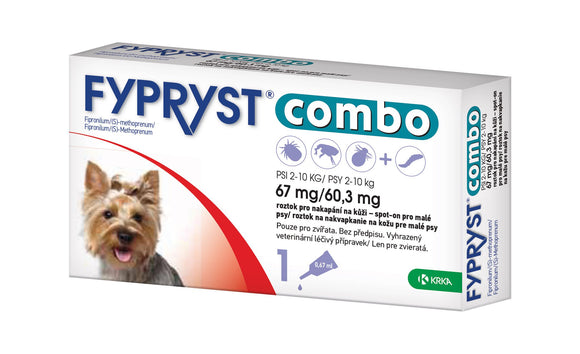 Fypryst Combo spot-on fleas ticks & worms treatment 2-10 kg small dogs 0.67 ml - mydrxm.com