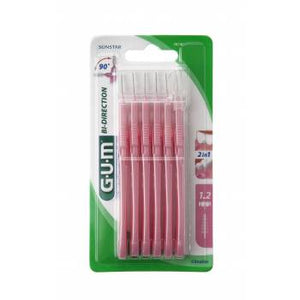 GUM interdental brush BI-DIRECTION pink 1,2mm 6pcs - mydrxm.com