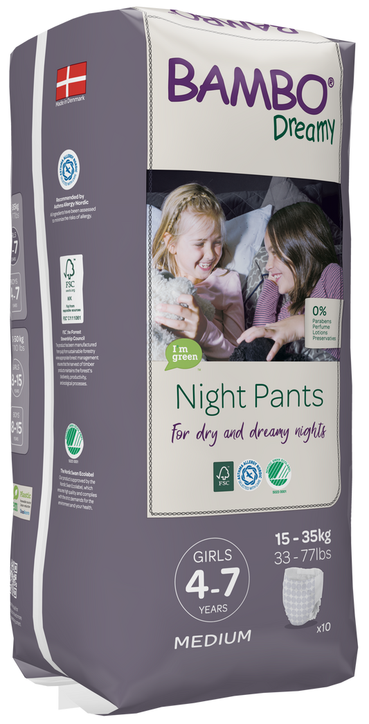 Bambo Dreamy Night Pants Girl 4-7 years 15-35 kg night diaper panties 10 pcs