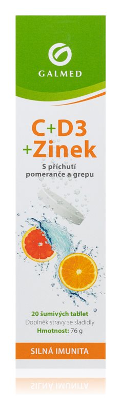 Galmed Vitamin C + Vitamin D3 + Zinc 20 effervescent tablets
