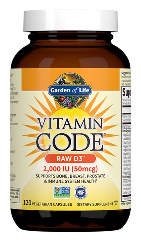Garden of Life Vitamin Code RAW D3 2000 IU 120 vegetarian capsules