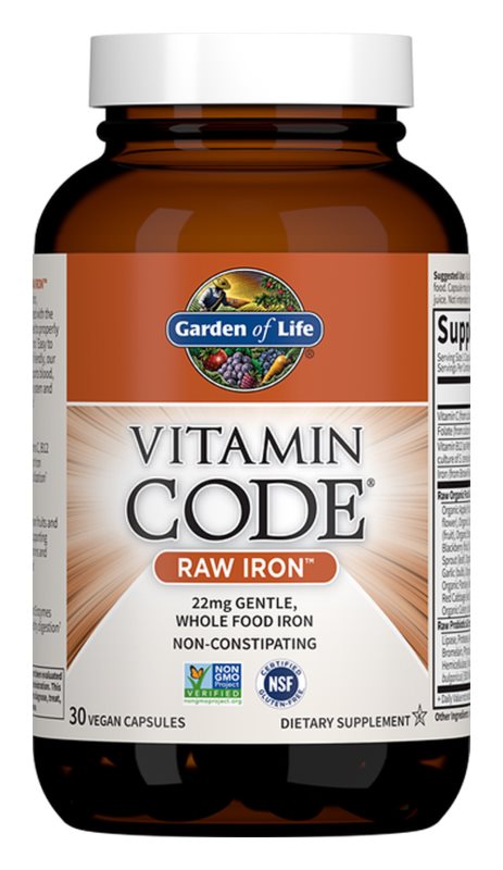 garden of life vitamin code raw iron 30 capsules