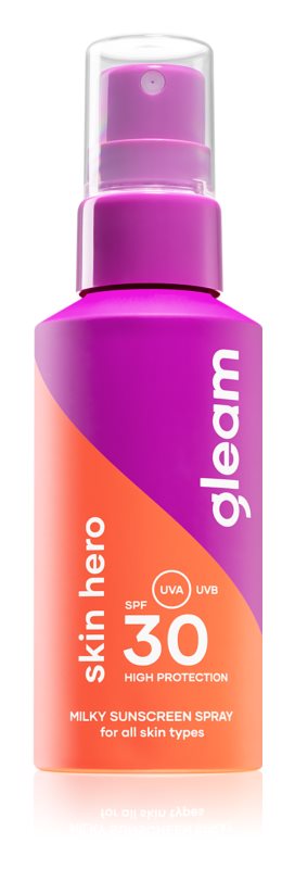 Gleam Skin hero Milky Sunscreen spray SPF 30