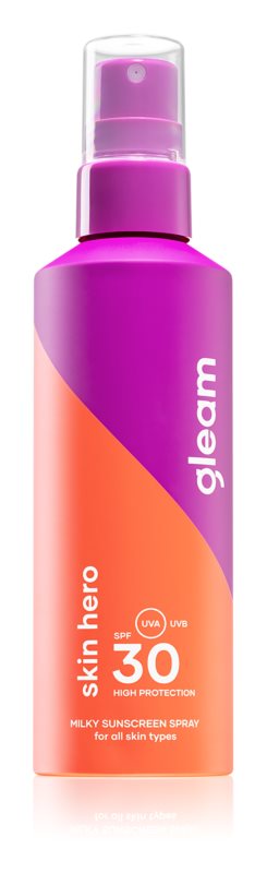 Gleam Skin hero Milky Sunscreen spray SPF 30