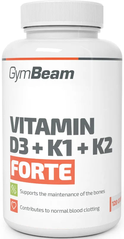 GymBeam Vitamin D3 + K1 + K2 Forte 120 capsules