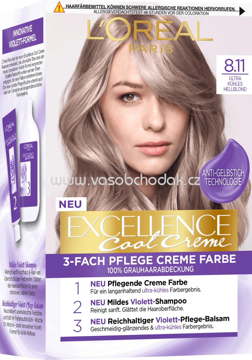 L'Oréal Paris Excellence Creme hair color ultra ash light blond 8.11