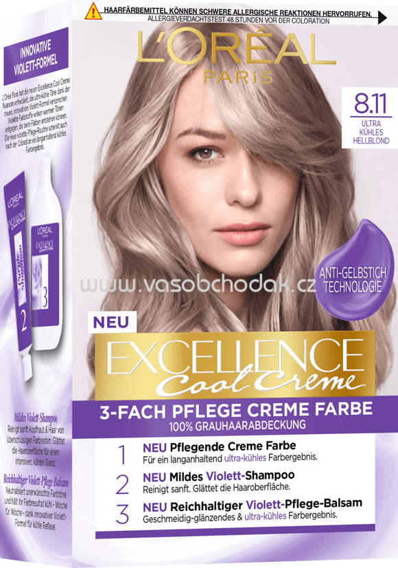 L'Oréal Paris Excellence Creme hair color ultra ash light blond 8.11