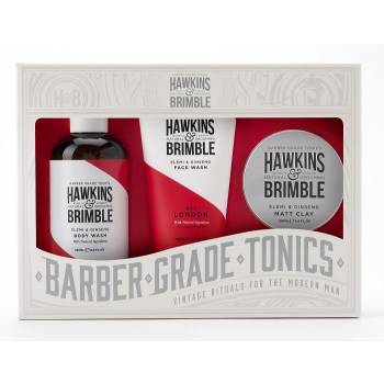 Hawkins & Brimble Men's Set Washing Gel For Face + Shower Gel + Grease - mydrxm.com