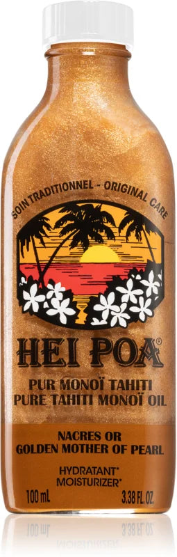 Hei Poa Pure Tahiti Monoï Oil Golden Mother of Pearl multifunctional oil with glitter 100 ml