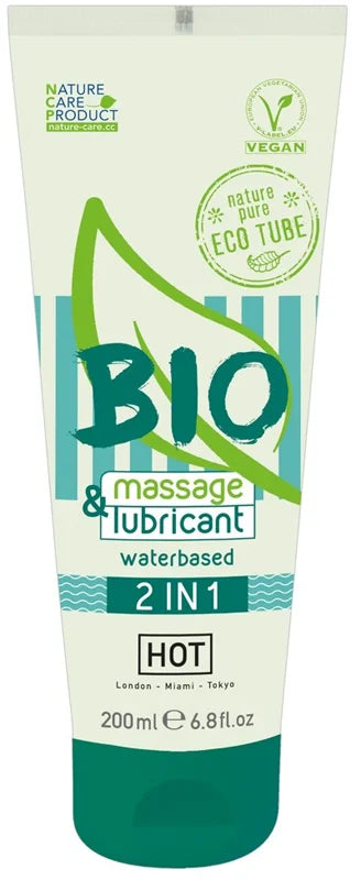 HOT Bio 2-in-1 Massage & Lubricant Waterbased 200 ml