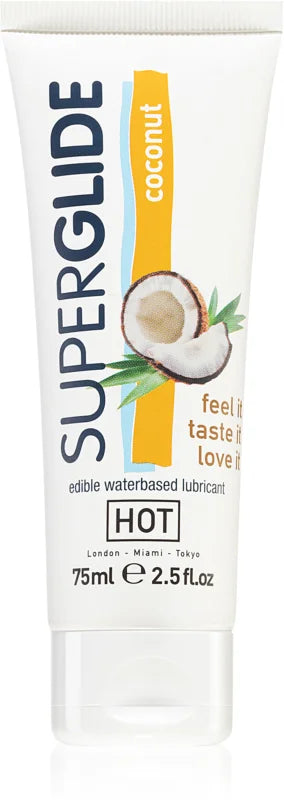 HOT Superglide Coconut Edible Waterbased Lubricant 75 ml