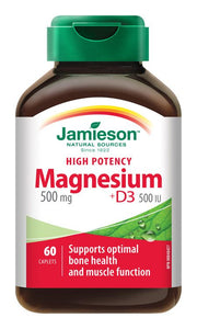 Jamieson Magnesium 500 mg with vitamin D3 500 IU 60 tablets - mydrxm.com