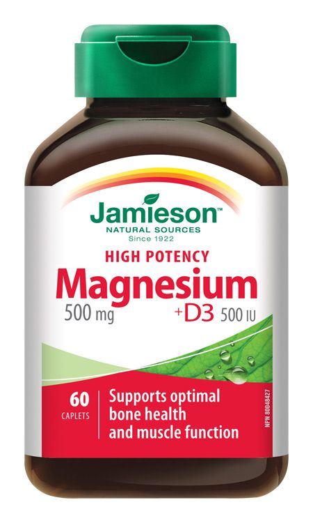 Jamieson Magnesium 500 mg with vitamin D3 500 IU 60 tablets - mydrxm.com