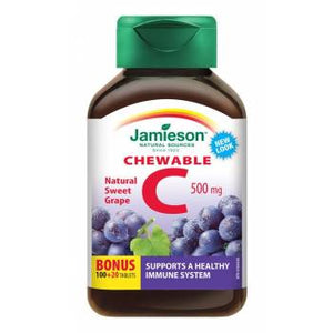 Jamieson Vitamin C 500 mg grapes 120 chewable tablets - mydrxm.com