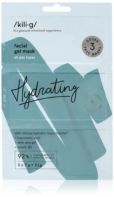 Kilig Hydrating Moisturizing gel face mask 3x7 g