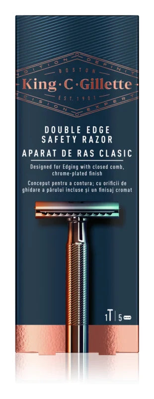 King C. Gillette Double Edge Safety Razor Shaver + razor blades 5 pcs