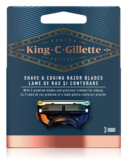 King C. Gillette Shave & Edging Razor heads 3 pcs