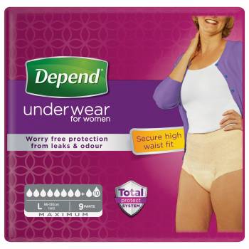 Depend Maximum Underwear for women L stretch pants 9 pcs - mydrxm.com
