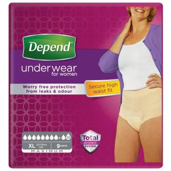 Depend Maximum underwear for Women XL stretch panties 9 pcs - mydrxm.com